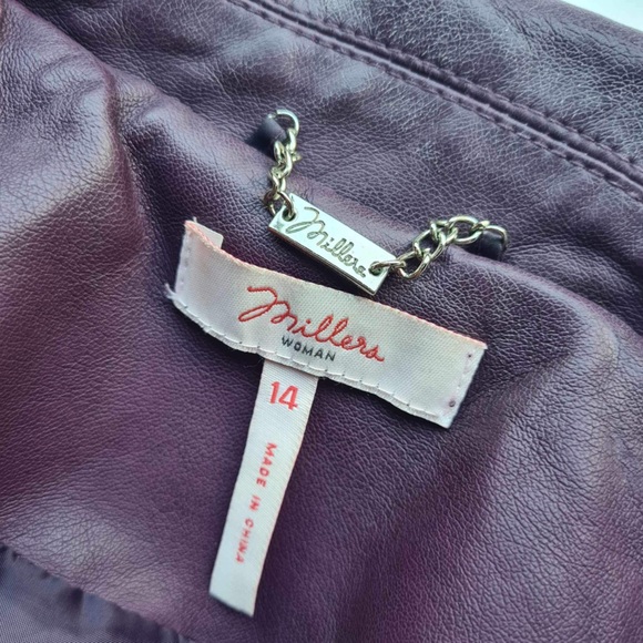 DEAL OR DONATE POSH SHOW Millers 14 Purple Leather Look Jacket - Picture 2 of 3